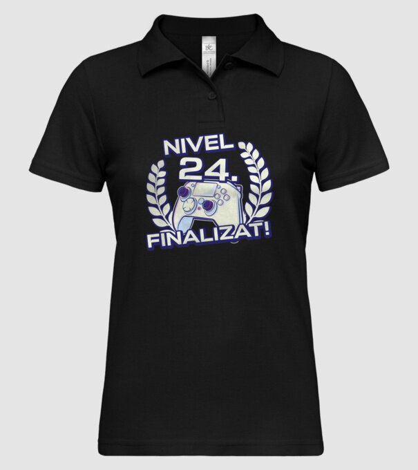 Nivel 24 finalizat! model negru pe tricou