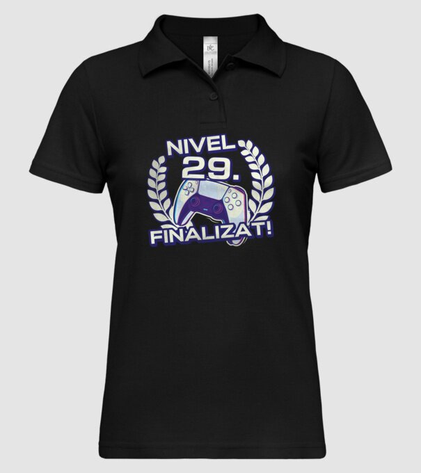 Nivel 29 finalizat! model negru pe tricou