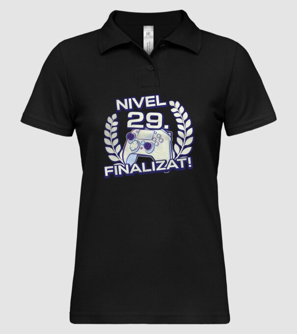 Nivel 29 finalizat! model negru pe tricou