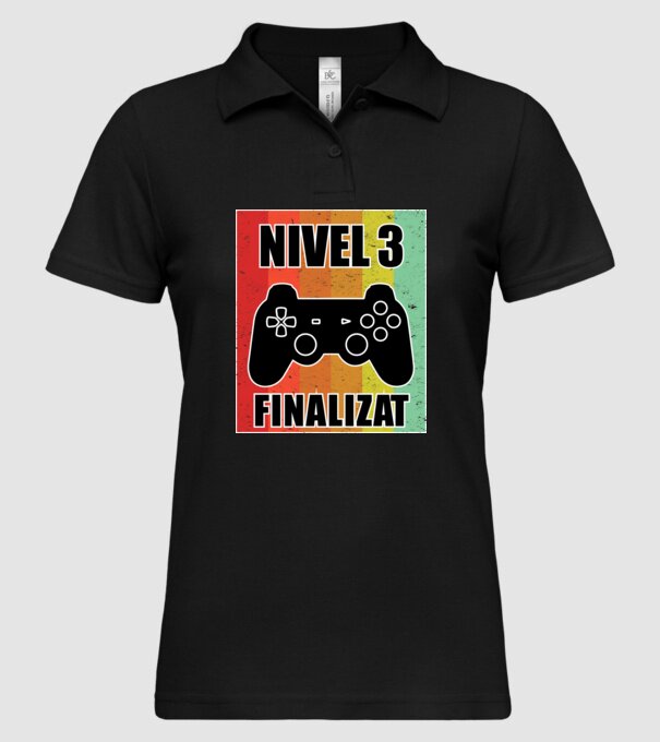 Nivel 3 finalizat model negru pe tricou