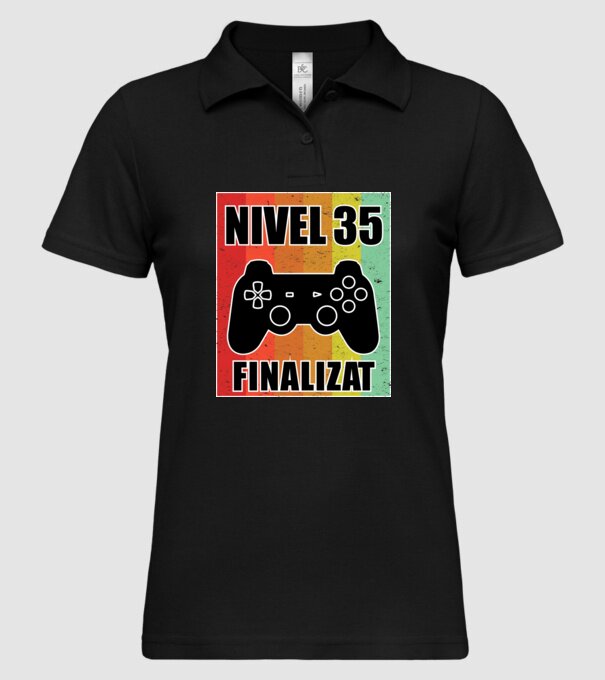 Nivel 35 finalizat model negru pe tricou