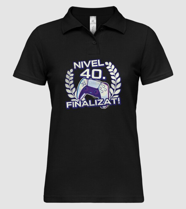 Nivel 40 finalizat! model negru pe tricou