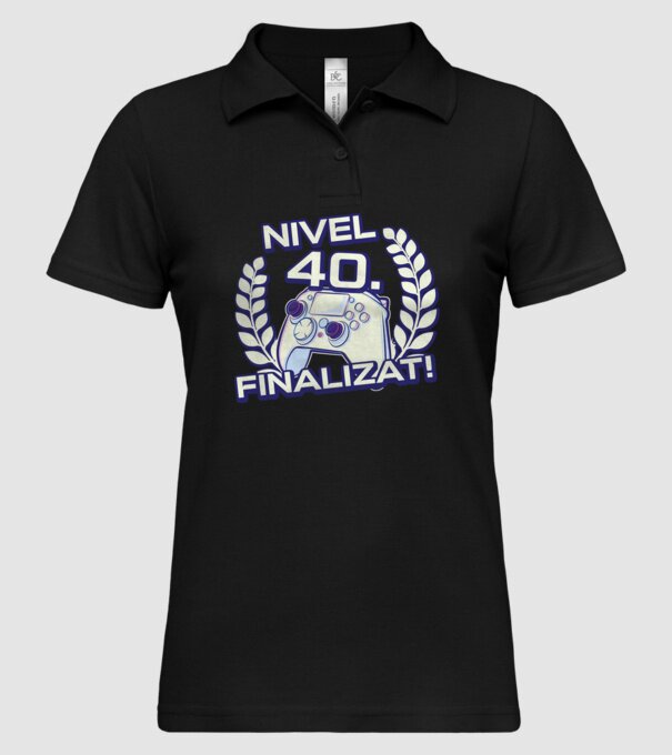 Nivel 40 finalizat! model negru pe tricou