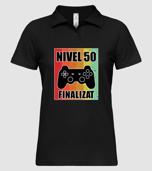 Nivel 50 finalizat model negru pe tricou