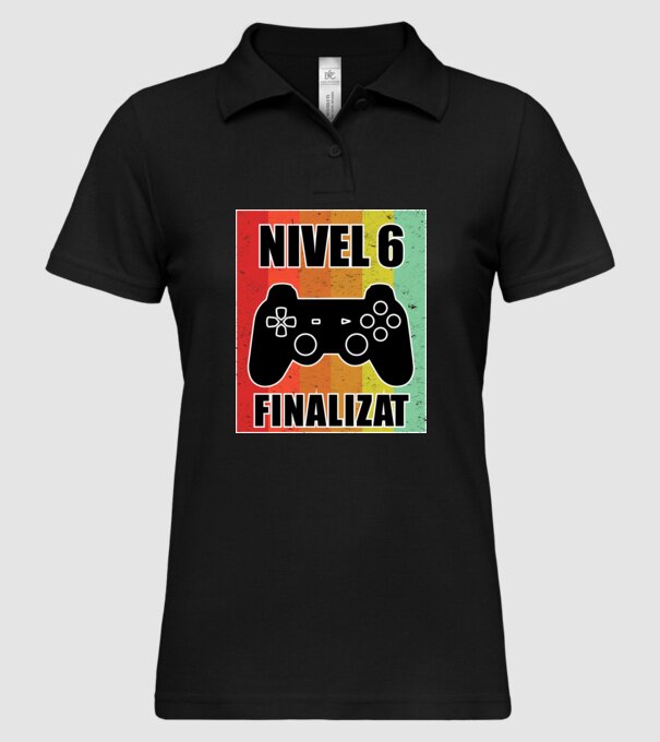 Nivel 6 finalizat model negru pe tricou