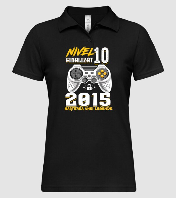 Nivel Finalizat 10 model negru pe tricou