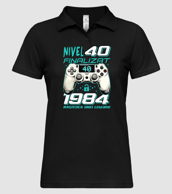 Nivel finalizat 40 1985 model negru pe tricou