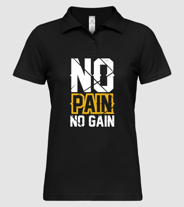 No Pain No Gain model negru pe tricou