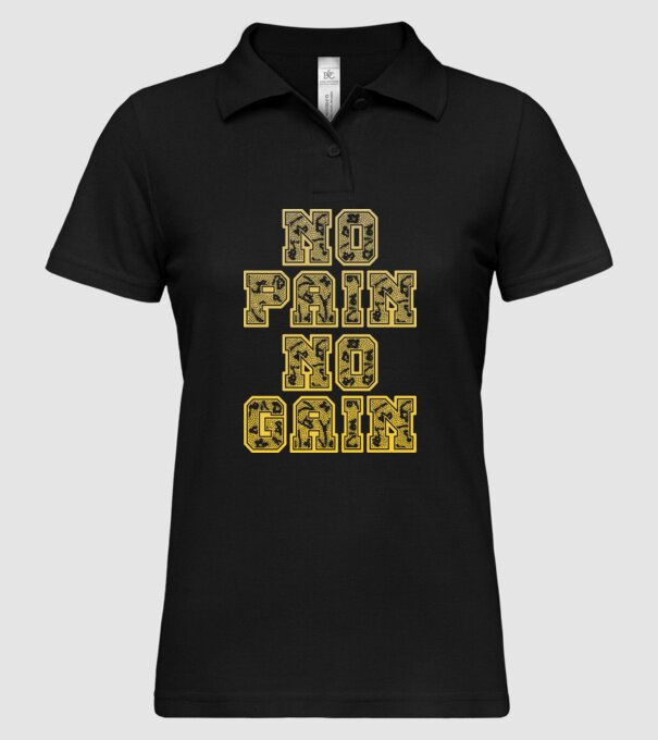 No Pain No Gain model negru pe tricou