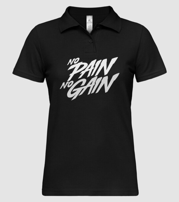 No Pain No Gain typography model negru pe tricou