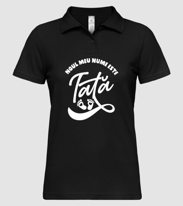 Noul meu nume este Tată model negru pe tricou