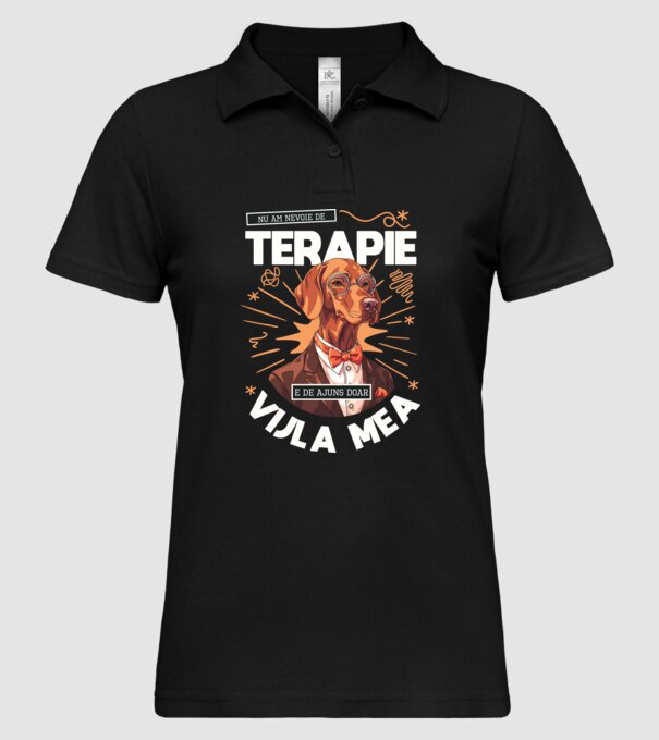 Nu am nevoie de terapie e de ajuns doar Vijla mea model negru pe tricou