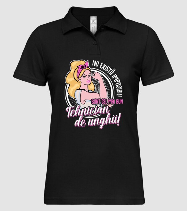 Nu există imposibil! Sunt cel mai bun tehnician de unghii! model negru pe tricou