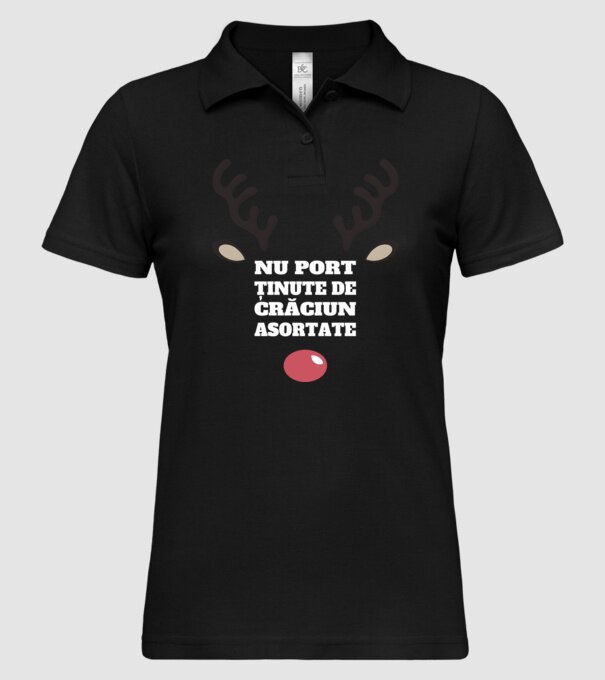 Nu port ținute de crăciun asortate crăciun chiar căprioară Negru model negru pe tricou