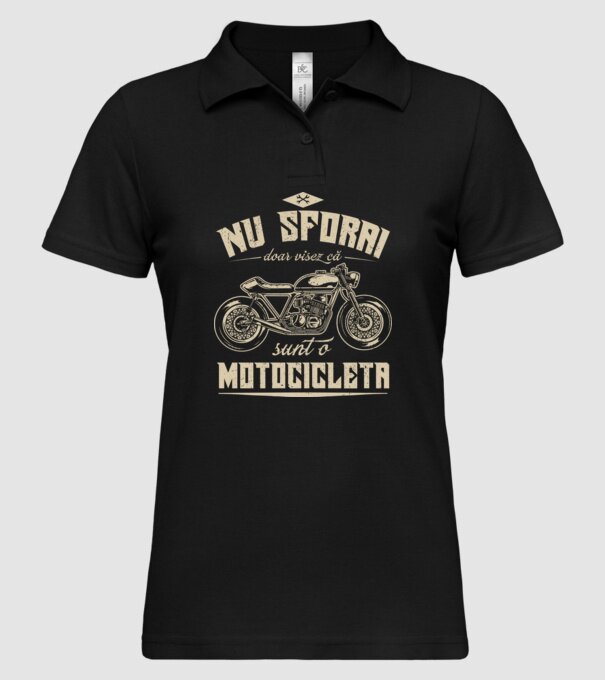 nu sforăi, doar visez că sunt o motocicletă model negru pe tricou