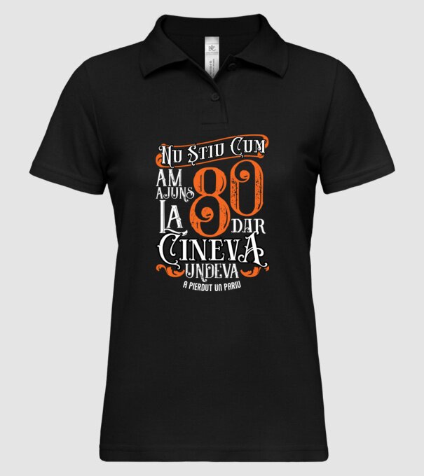 Nu știu cum am ajuns la 80, dar cineva, undeva, a pierdut un pariu model negru pe tricou