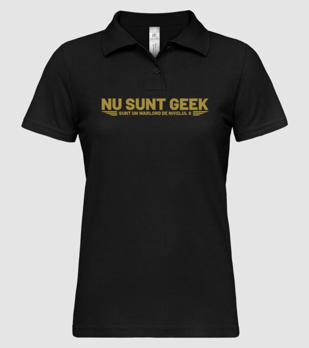 nu sunt geek, sunt un warlord de nivelul 9 model negru pe tricou