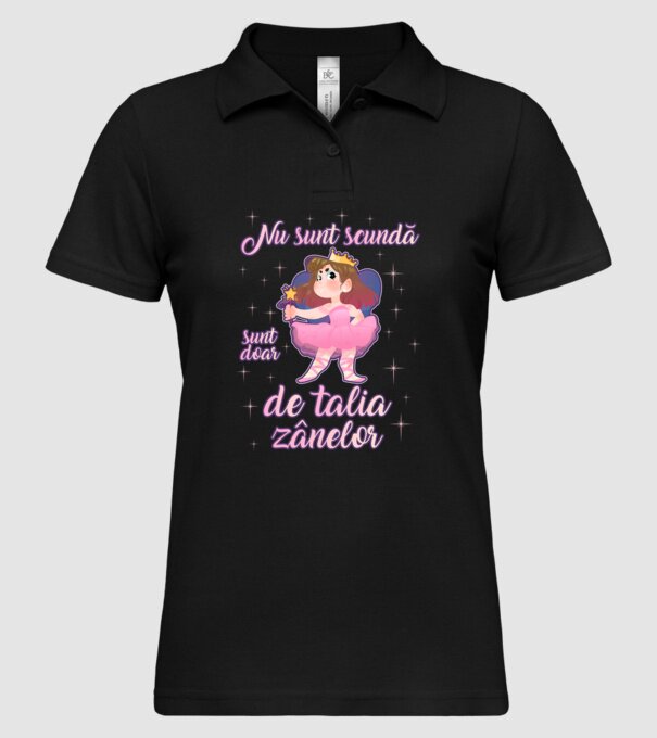 nu sunt scundă, sunt doar de talia zânelor model negru pe tricou