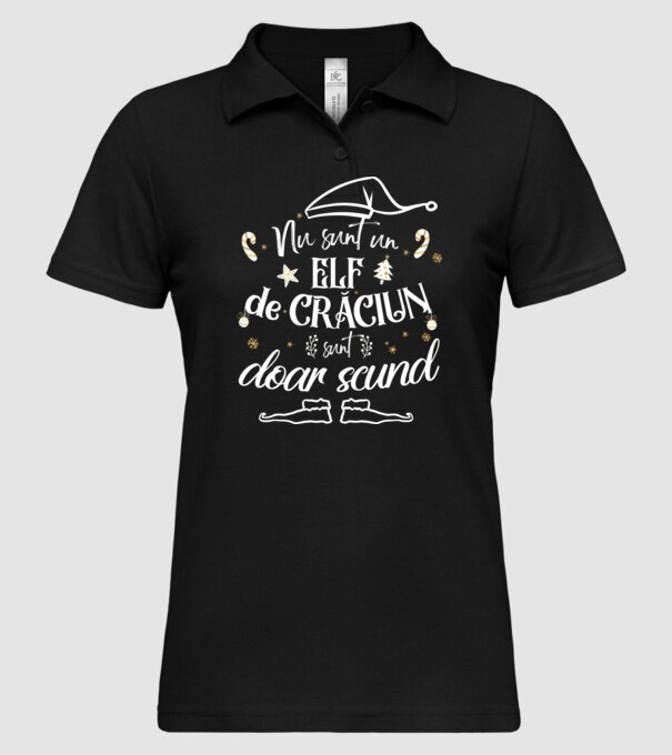 Nu sunt un elf de Crăciun, sunt doar scund Negru model negru pe tricou