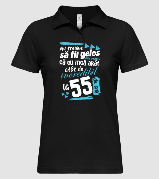 Nu trebuie să fii gelos 55 de ani model negru pe tricou