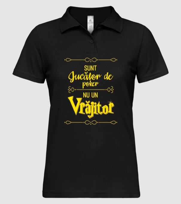 sunt jucător de poker, nu un vrăjitor model negru pe tricou