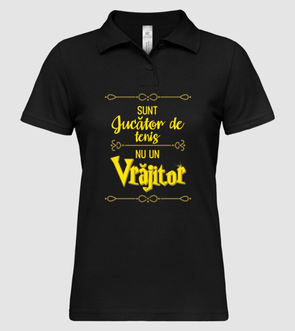 sunt jucător de tenis, nu un vrăjitor model negru pe tricou