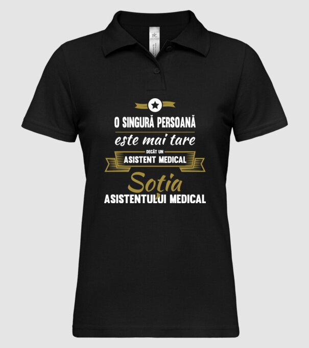 O singură persoană este mai tare decât un asistent medical, soția Asistentului medical model negru pe tricou