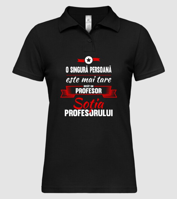 O singură persoană este mai tare decât un profesor, soția profesorului model negru pe tricou