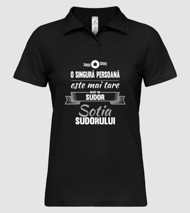 O singură persoană este mai tare decât un la un sudor, soția sudorului model negru pe tricou