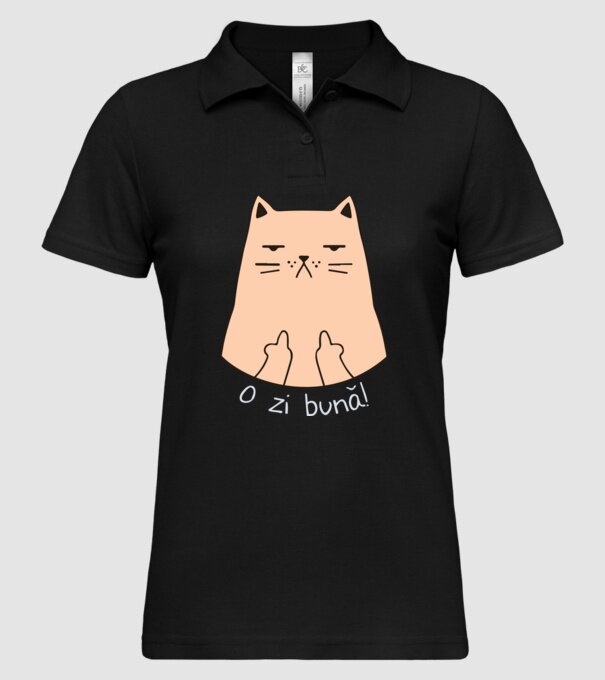 O zi bună model negru pe tricou