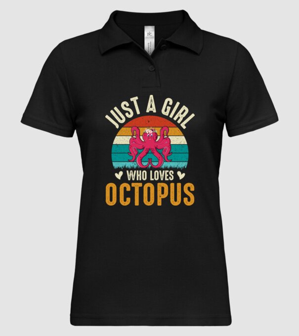 Octopus model negru pe tricou