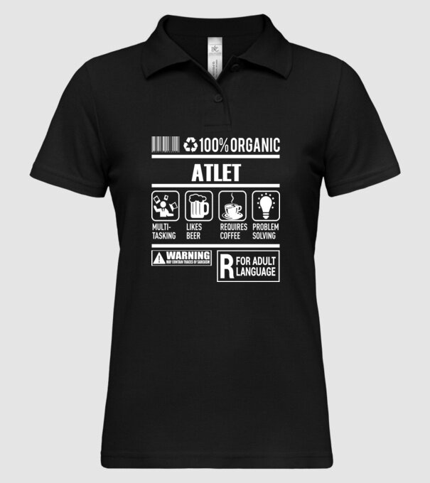 ATLET model negru pe tricou