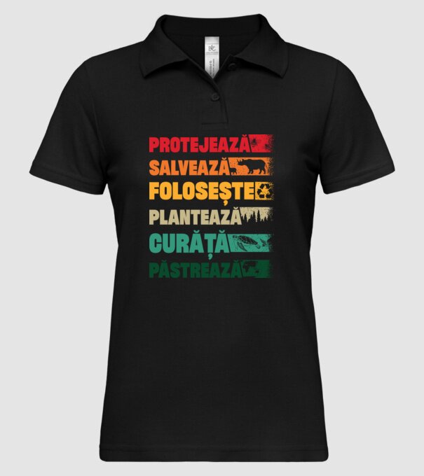 protejează salvează păstrează model negru pe tricou