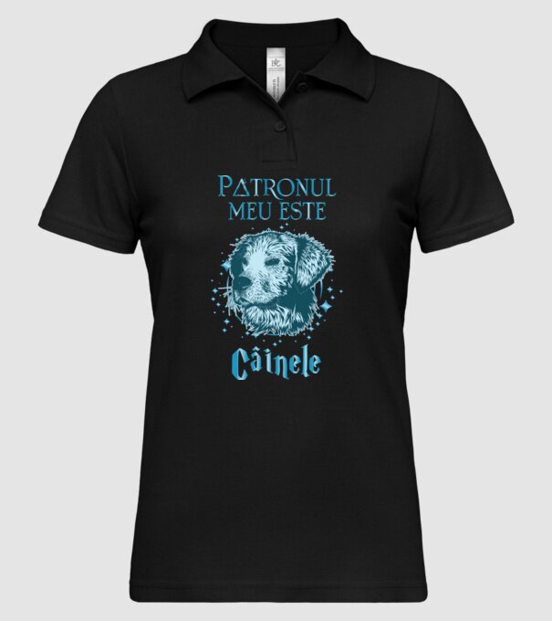 Patronul meu este CÂINELE model negru pe tricou