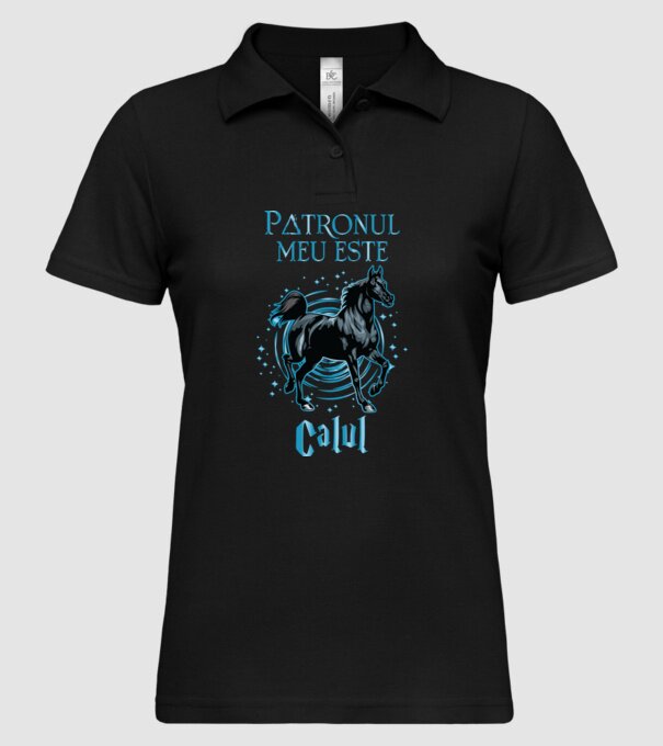 Patronul meu este CALUL model negru pe tricou