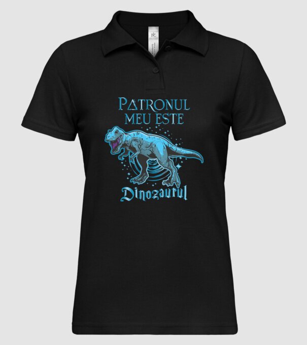 Patronul meu este dinozaurul model negru pe tricou