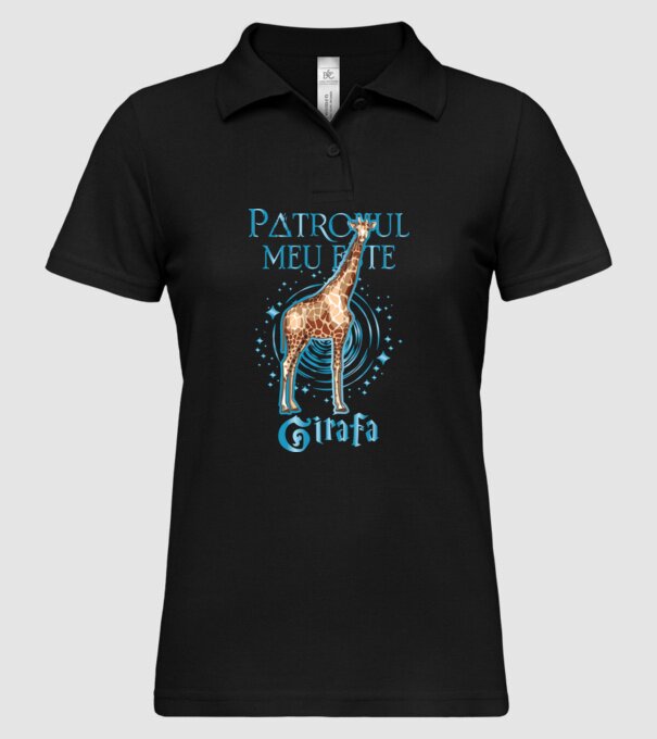 Patronul meu este GIRAFA model negru pe tricou