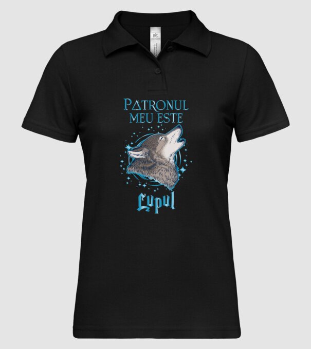 Patronul meu este LUPUL model negru pe tricou