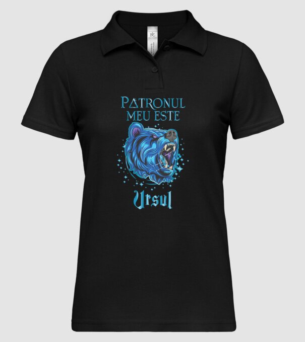 Patronul meu este URSUL model negru pe tricou
