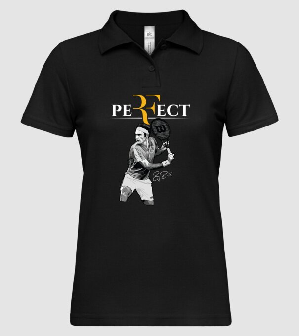 peRFect model negru pe tricou