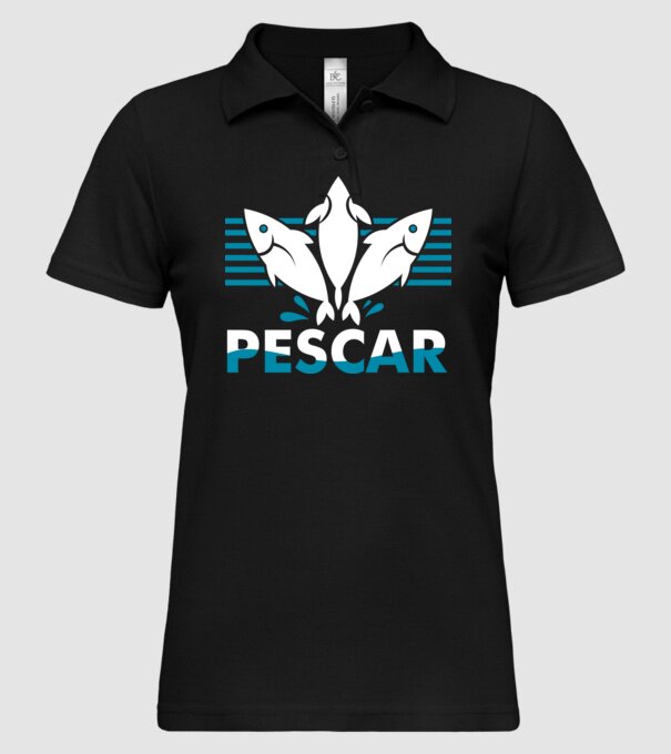 Pescar original model negru pe tricou