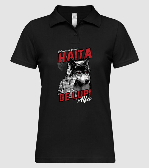 Petrecere de burlac - haită de lupi masculi alfa model negru pe tricou