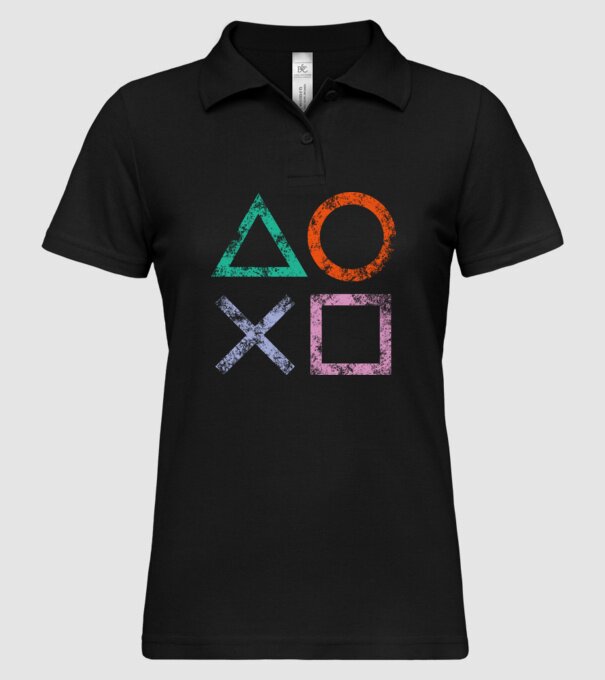 PlayStation icon model negru pe tricou
