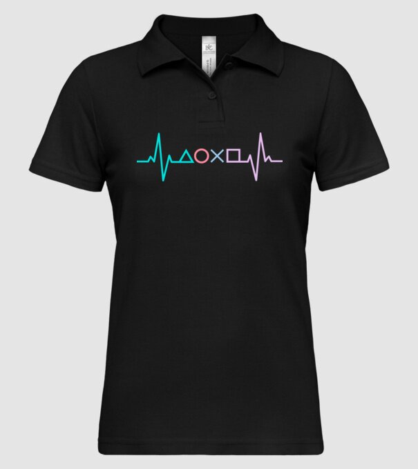 Playstation Symbols EKG model negru pe tricou