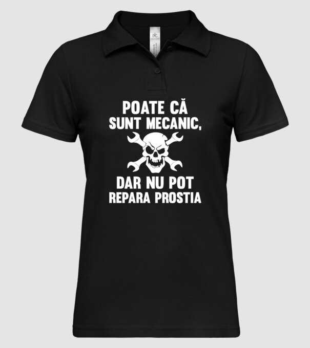 Poate că sunt mecanic, dar nu pot repara prostia model negru pe tricou