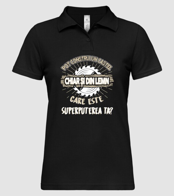 pot construi un castel chiar și din lemn, care este superputerea ta? model negru pe tricou
