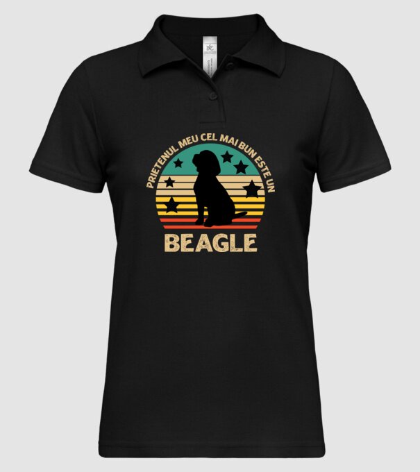Prietenul meu cel mai bun este un beagle model negru pe tricou