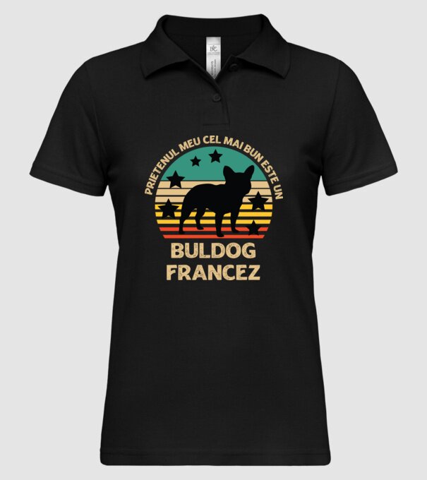 Prietenul meu cel mai bun este un buldog francez model negru pe tricou