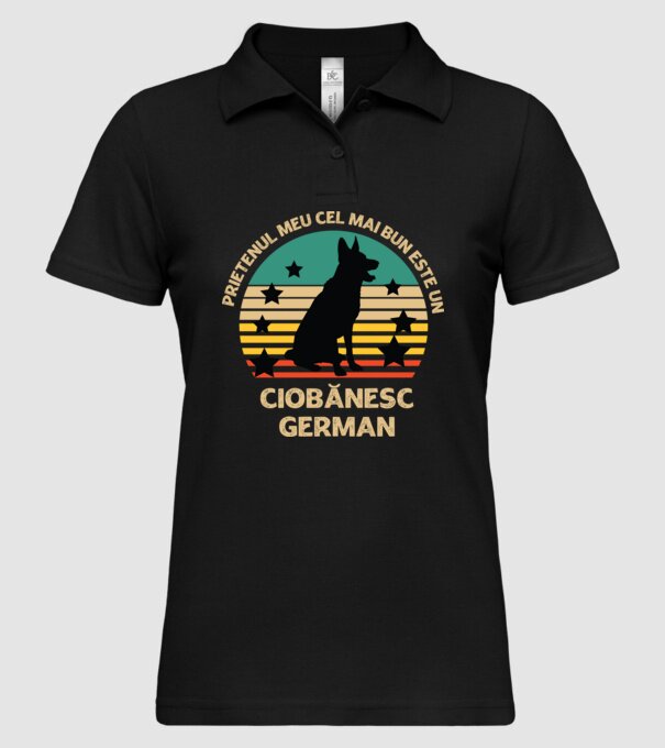 Prietenul meu cel mai bun este un ciobănesc german model negru pe tricou