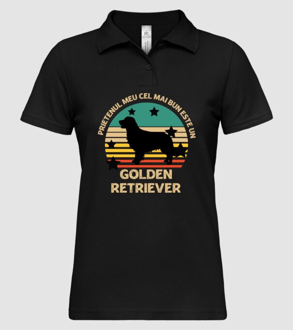 Prietenul meu cel mai bun este un golden retriever model negru pe tricou